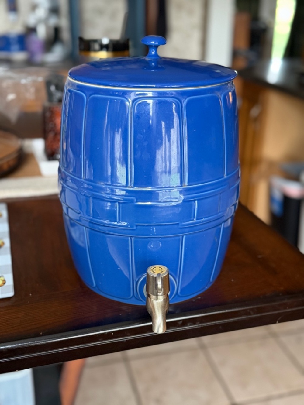 Longaberger Cornflower Blue Beverage Dispenser with Spigot